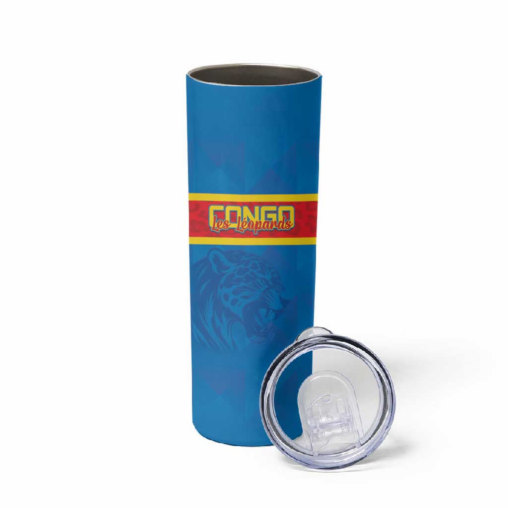 DR Congo Football Custom Skinny Tumbler Go Champions