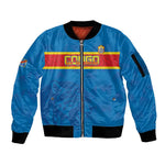 DR Congo Football Custom Sleeve Zip Bomber Jacket Go Champions