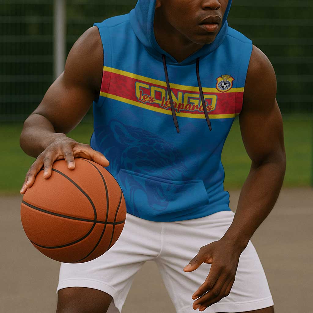 DR Congo Football Custom Sleeveless Hoodie Go Champions - African Pride