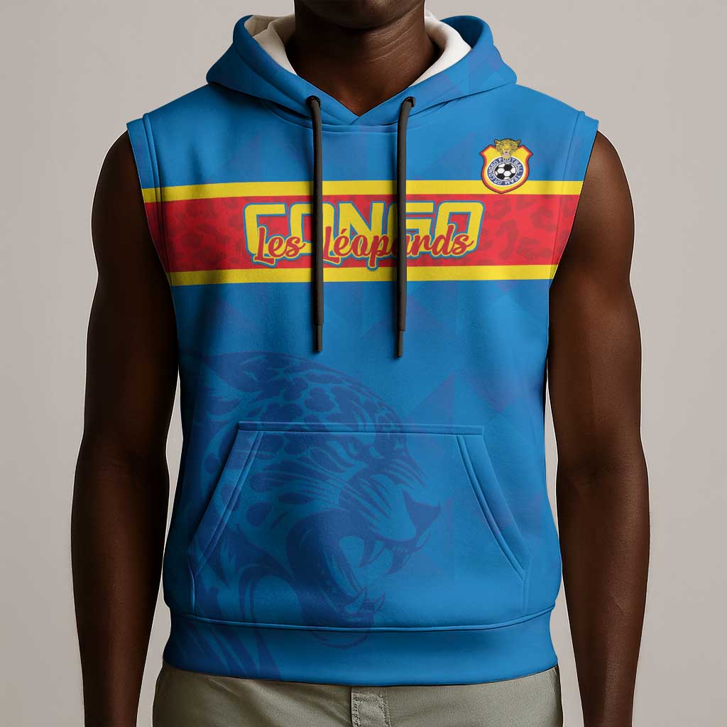DR Congo Football Custom Sleeveless Hoodie Go Champions - African Pride