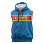 DR Congo Football Custom Sleeveless Zip Hoodie Go Champions - African Pride