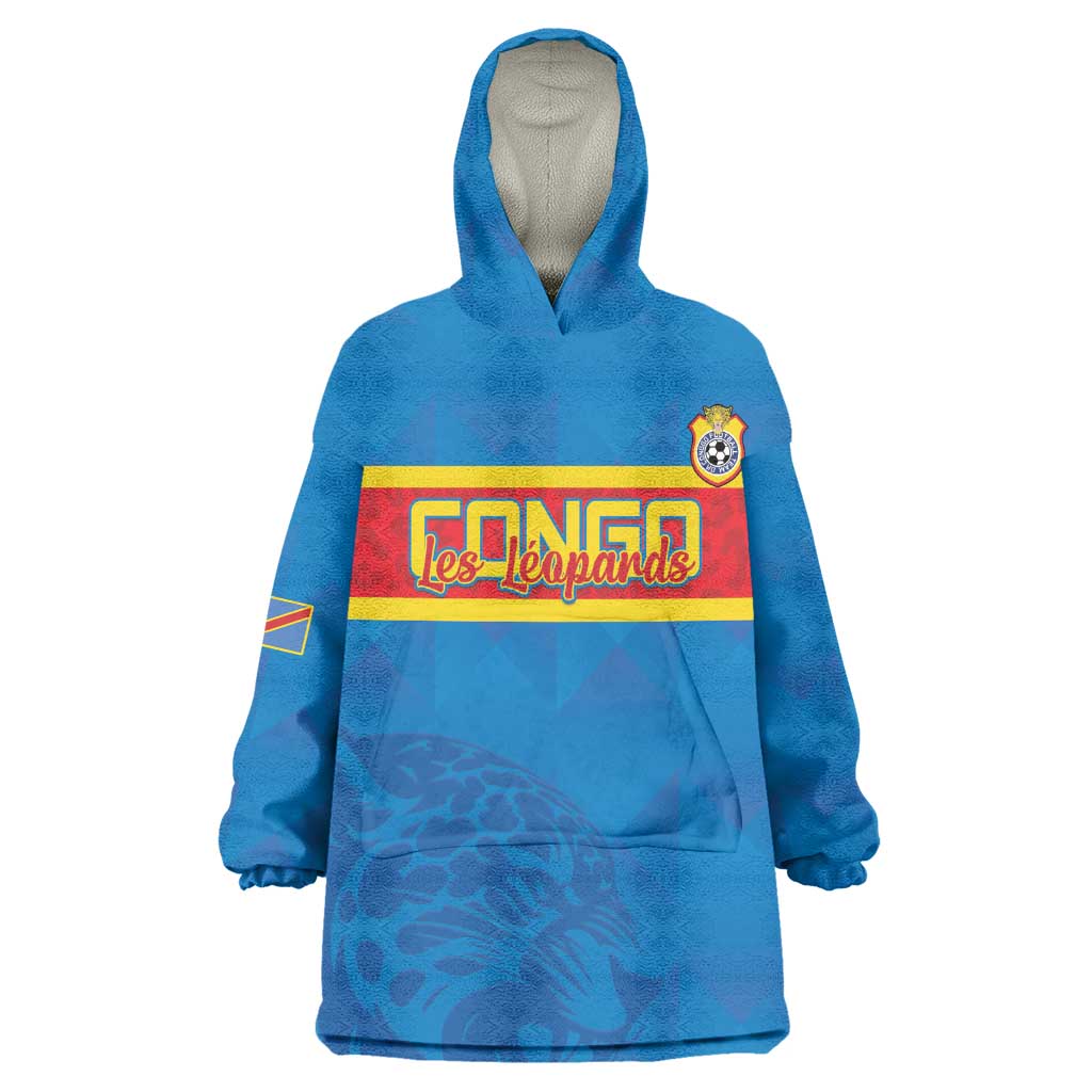 DR Congo Football Custom Wearable Blanket Hoodie Go Champions
