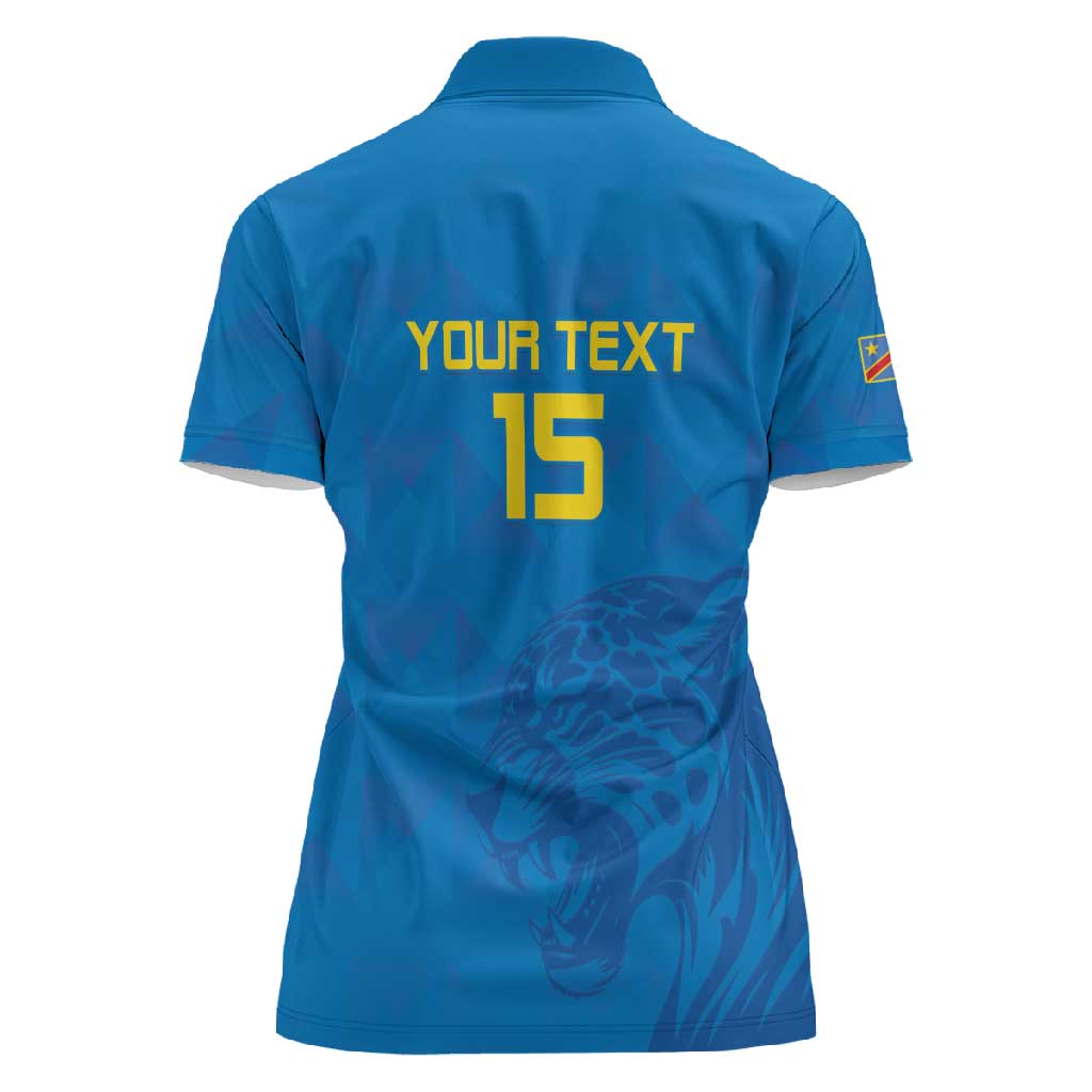 DR Congo Football Custom Women Polo Shirt Go Champions