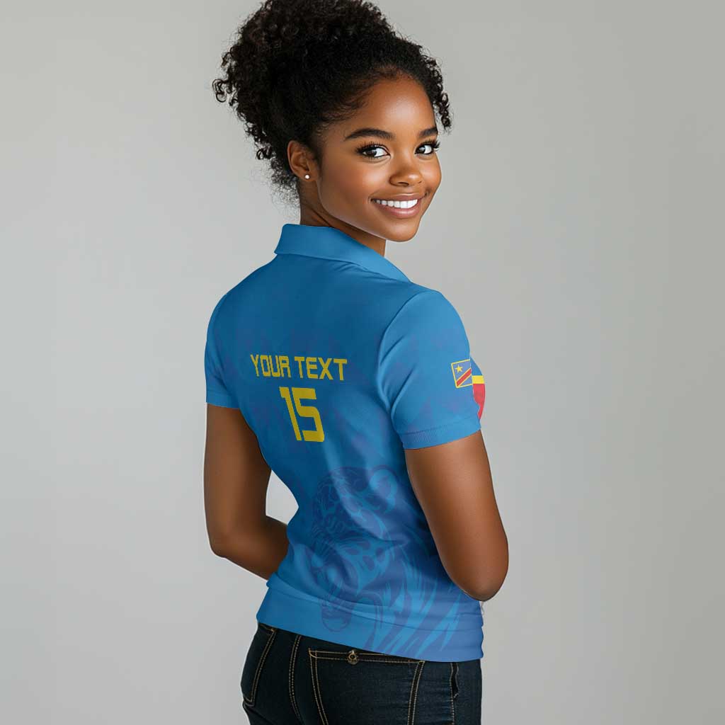 DR Congo Football Custom Women Polo Shirt Go Champions