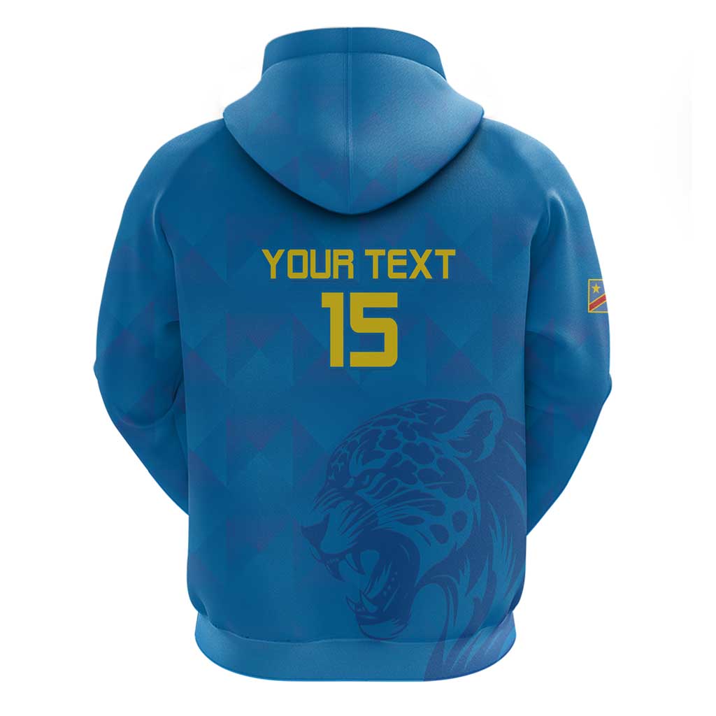 DR Congo Football Custom Zip Hoodie Go Champions