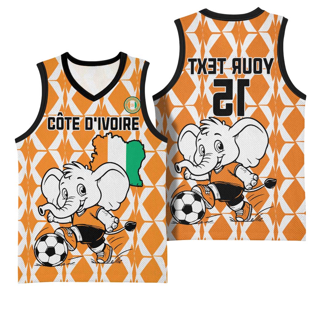 Custom Ivory Coast Football Basketball Jersey Go Champions - African Pride
