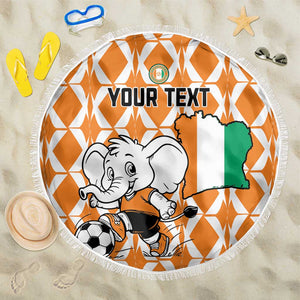 Custom Ivory Coast Football Beach Blanket Go Champions