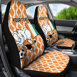 Custom Ivory Coast Football Car Seat Cover Go Champions