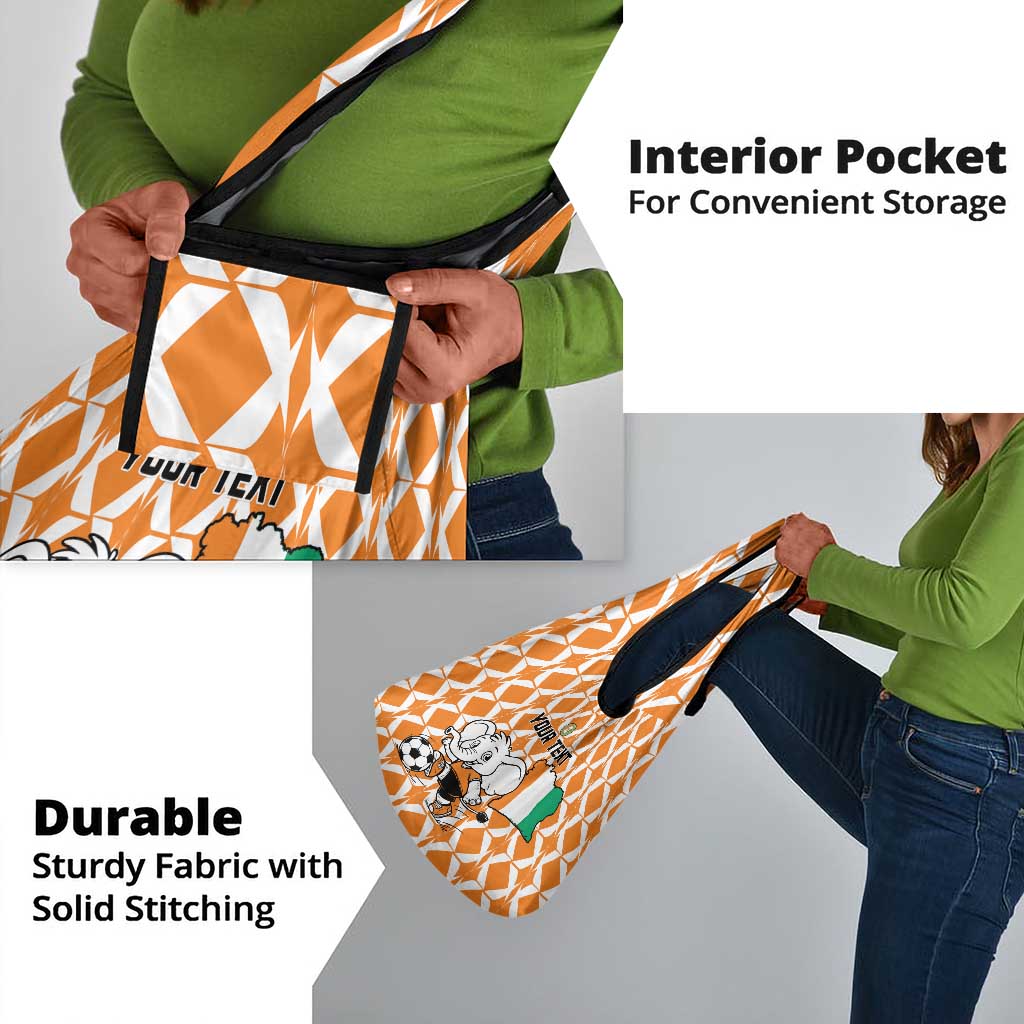 Custom Ivory Coast Football Grocery Bag Go Champions