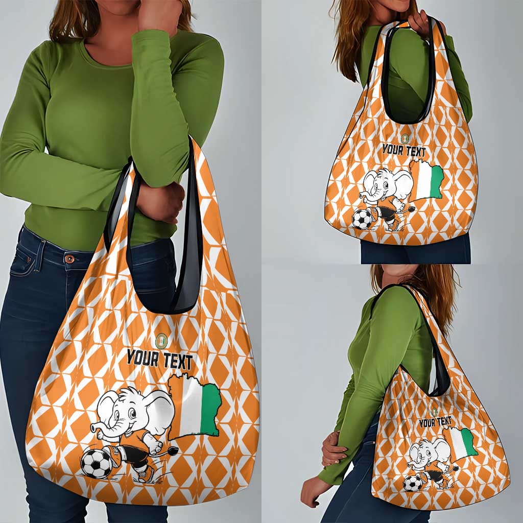 Custom Ivory Coast Football Grocery Bag Go Champions