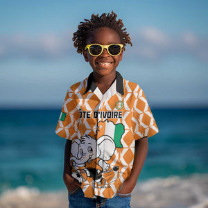 Custom Ivory Coast Football Kid Hawaiian Shirt Go Champions