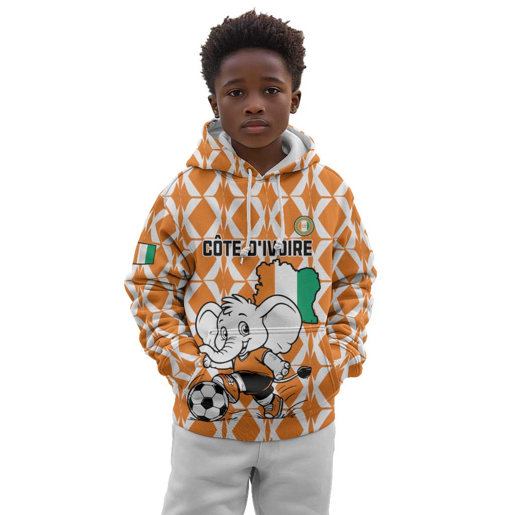 Custom Ivory Coast Football Kid Hoodie Go Champions