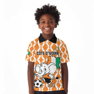 Custom Ivory Coast Football Kid Polo Shirt Go Champions