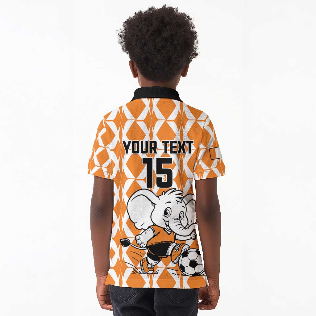 Custom Ivory Coast Football Kid Polo Shirt Go Champions