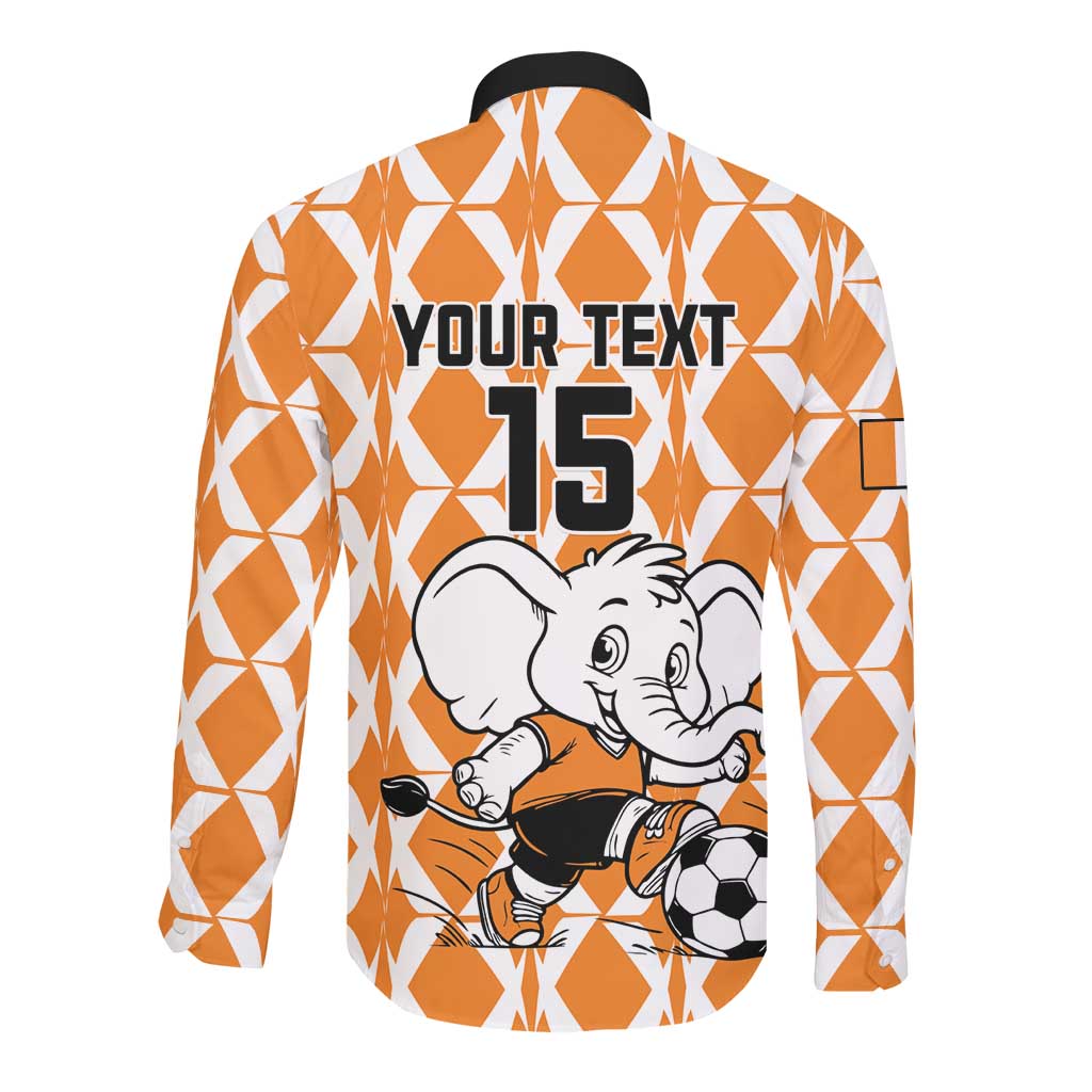 Custom Ivory Coast Football Long Sleeve Button Shirt Go Champions