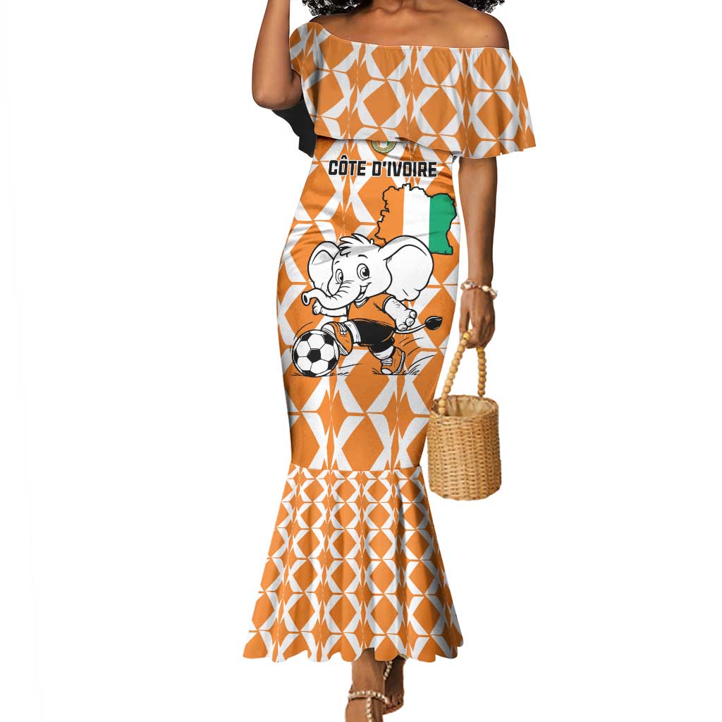 Custom Ivory Coast Football Mermaid Dress Go Champions