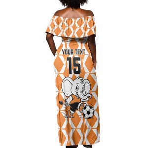 Custom Ivory Coast Football Off Shoulder Maxi Dress Go Champions