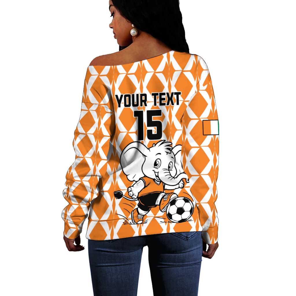 Custom Ivory Coast Football Off Shoulder Sweater Go Champions