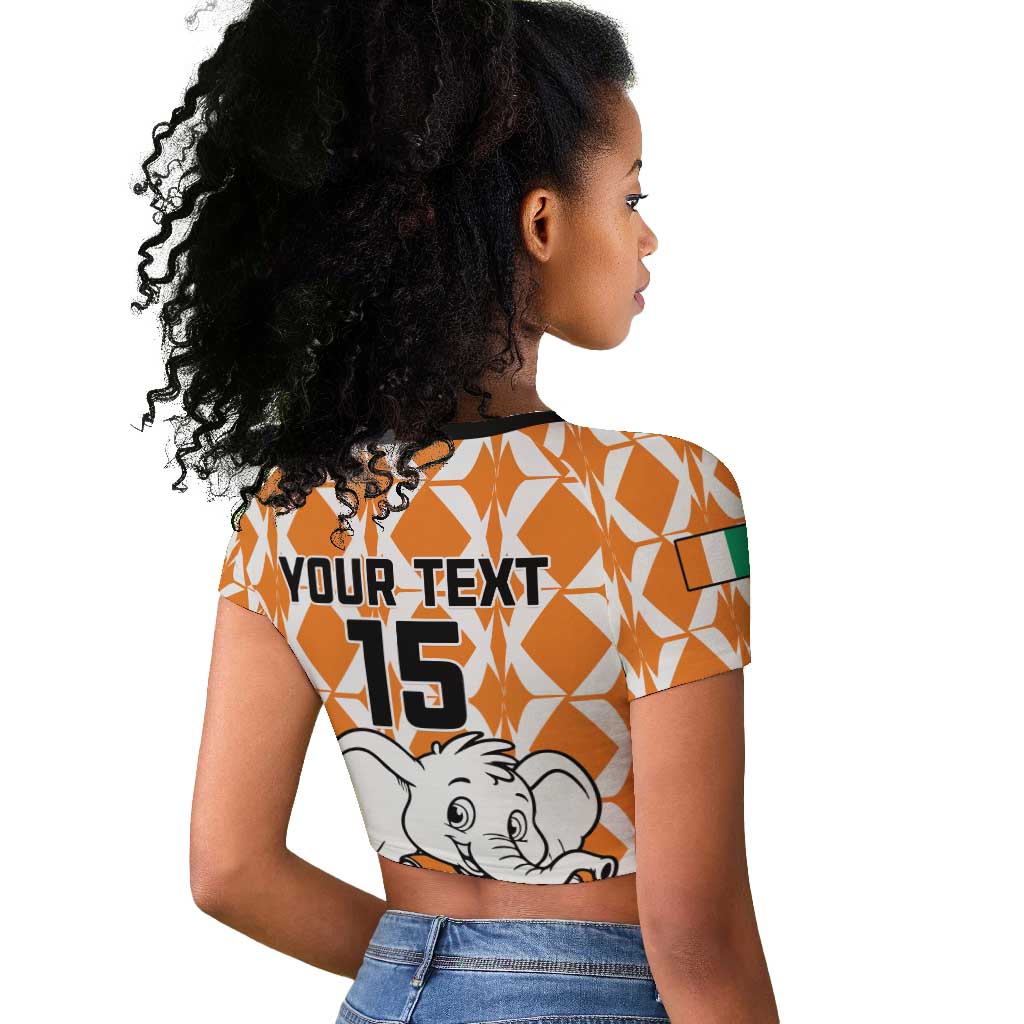 Custom Ivory Coast Football Raglan Cropped T shirt Go Champions