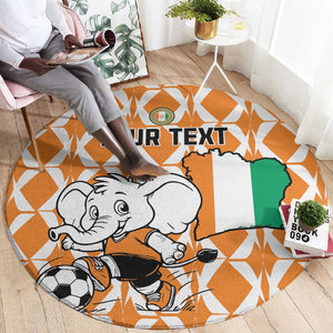 Custom Ivory Coast Football Round Carpet Go Champions