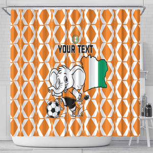 Custom Ivory Coast Football Shower Curtain Go Champions
