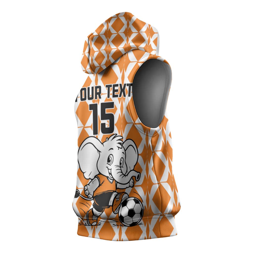 Custom Ivory Coast Football Sleeveless Hoodie Go Champions - African Pride