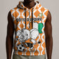 Custom Ivory Coast Football Sleeveless Zip Hoodie Go Champions - African Pride