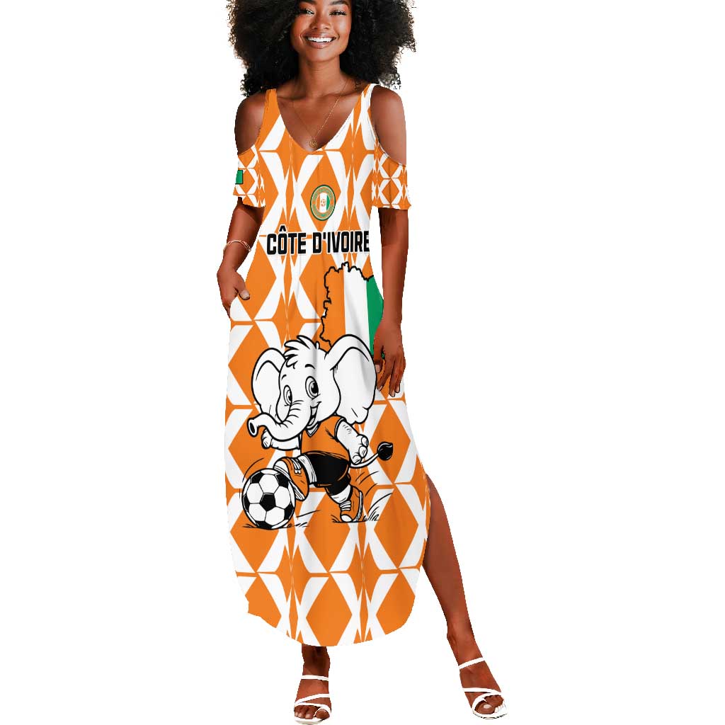 Custom Ivory Coast Football Summer Maxi Dress Go Champions