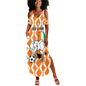 Custom Ivory Coast Football Summer Maxi Dress Go Champions
