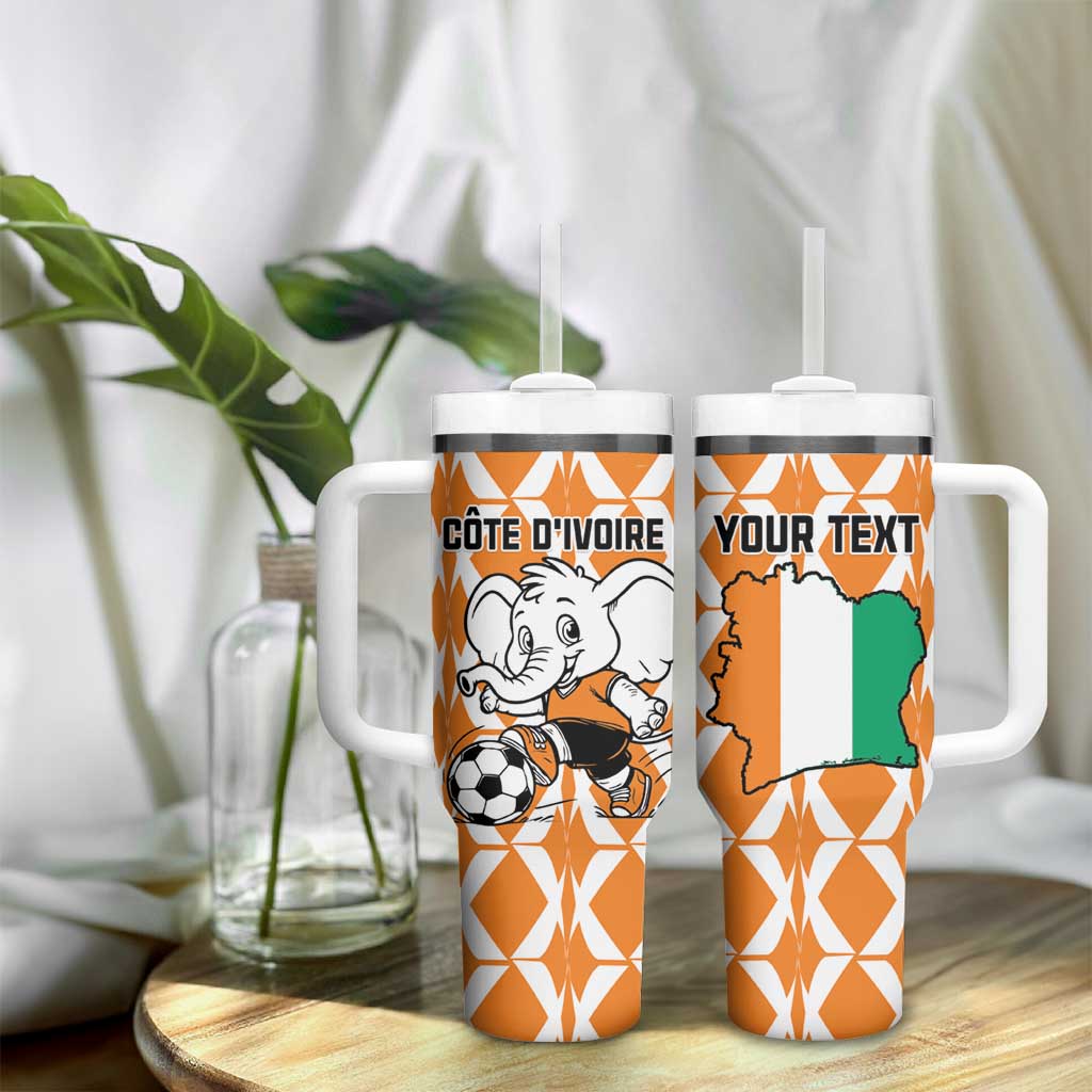 Custom Ivory Coast Football Tumbler With Handle Go Champions