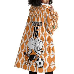 Custom Ivory Coast Football Wearable Blanket Hoodie Go Champions