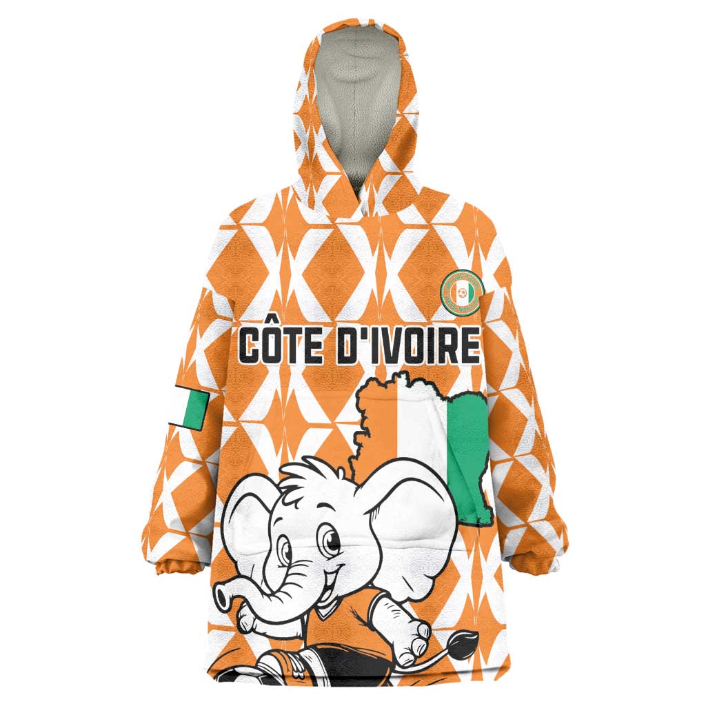 Custom Ivory Coast Football Wearable Blanket Hoodie Go Champions