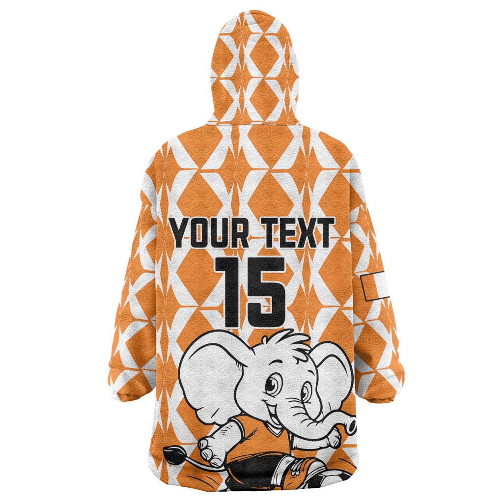 Custom Ivory Coast Football Wearable Blanket Hoodie Go Champions
