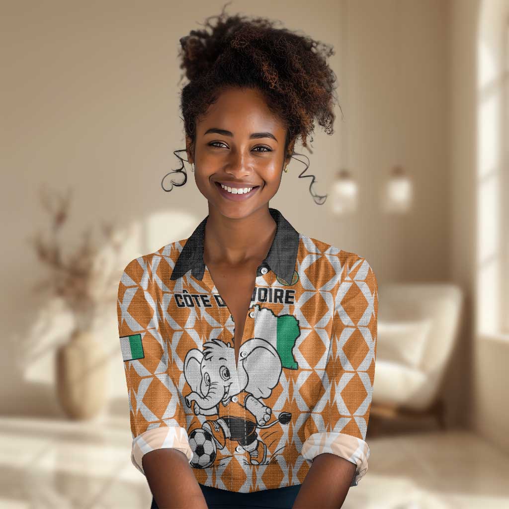 Custom Ivory Coast Football Women Casual Shirt Go Champions