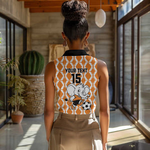 Custom Ivory Coast Football Women Sleeveless Polo Shirt Go Champions