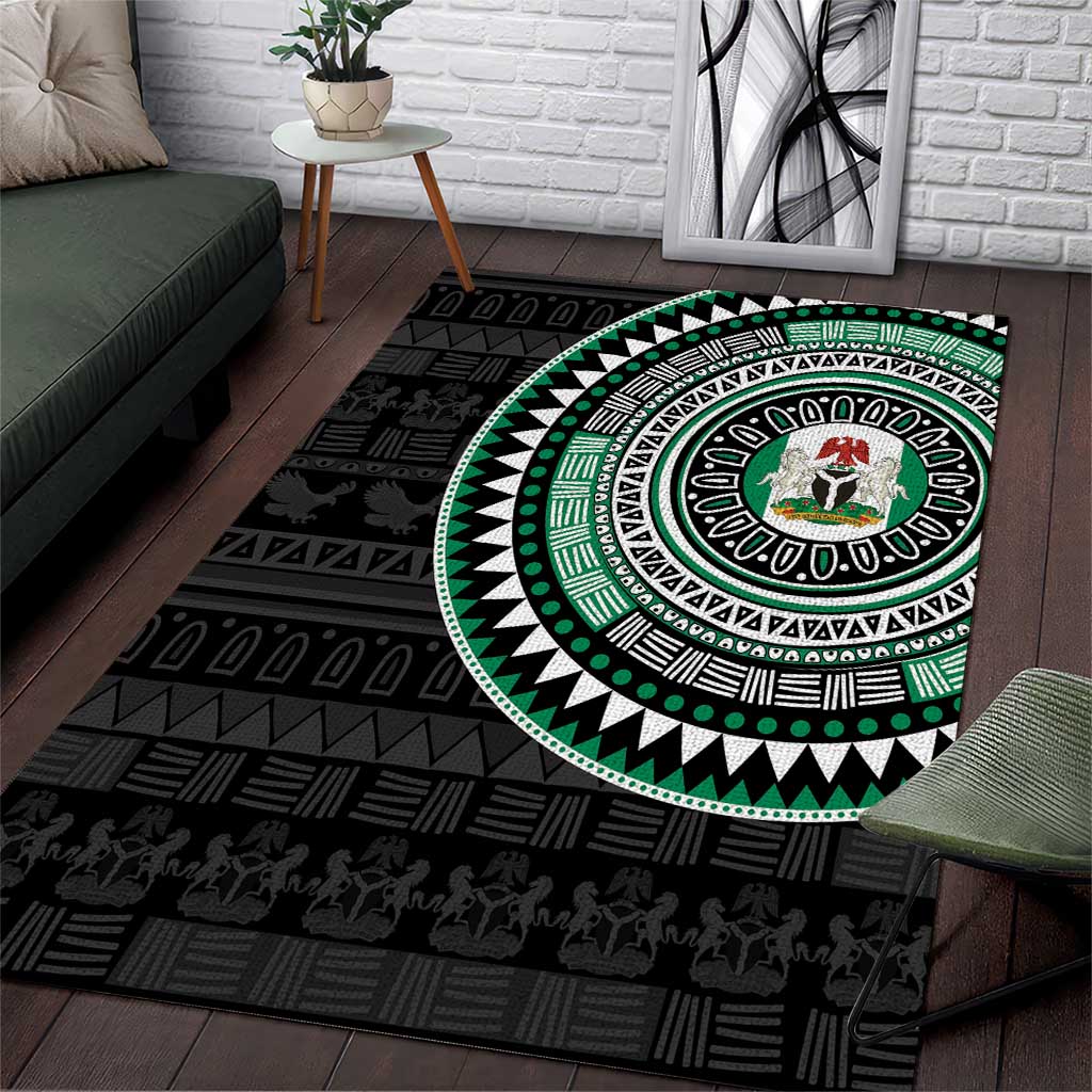 Nigeria African Tribal Pattern Area Rug Chest Arm Tattoo