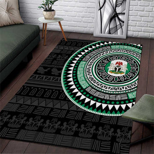 Nigeria African Tribal Pattern Area Rug Chest Arm Tattoo