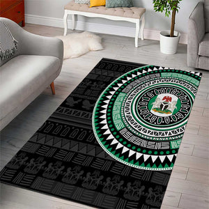 Nigeria African Tribal Pattern Area Rug Chest Arm Tattoo