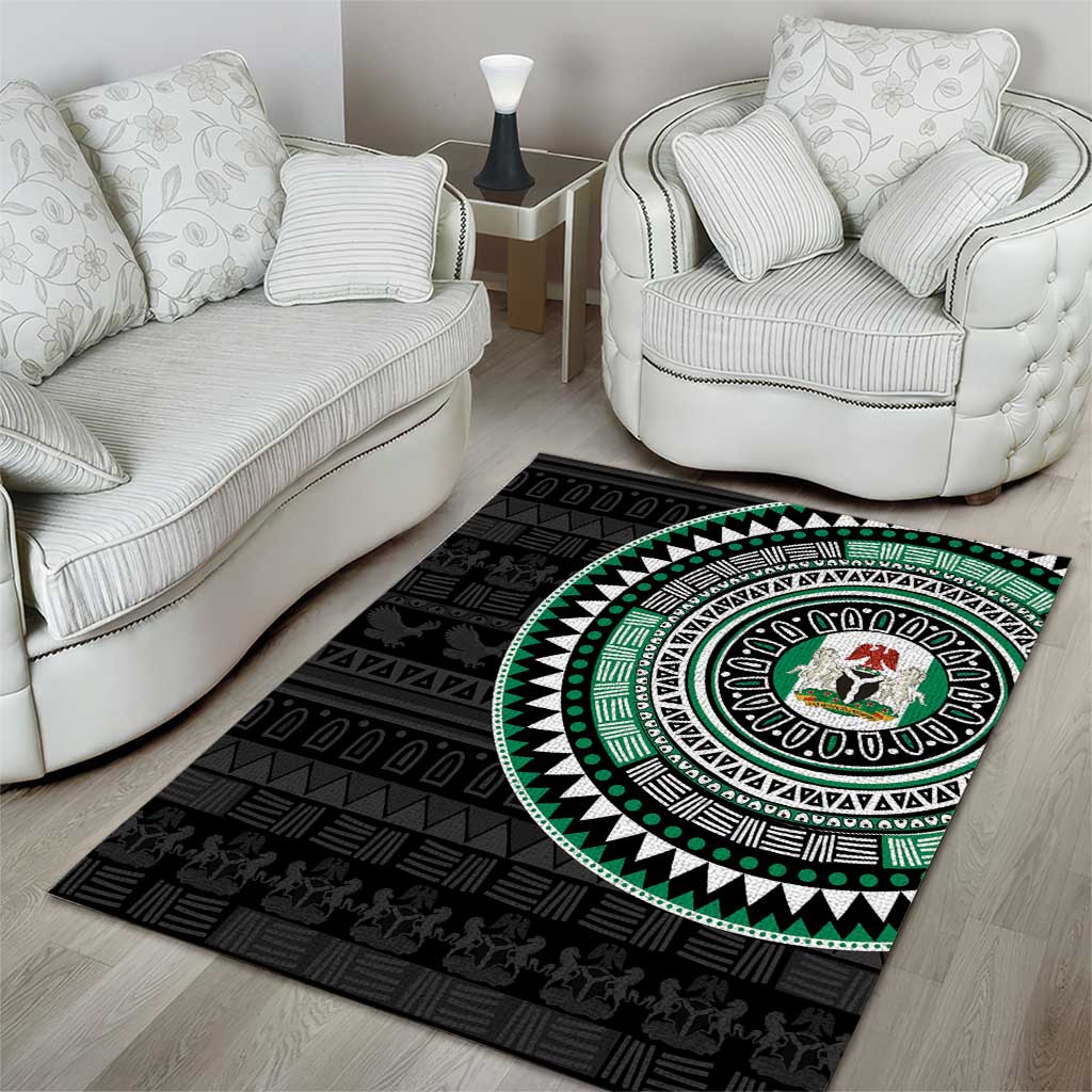 Nigeria African Tribal Pattern Area Rug Chest Arm Tattoo