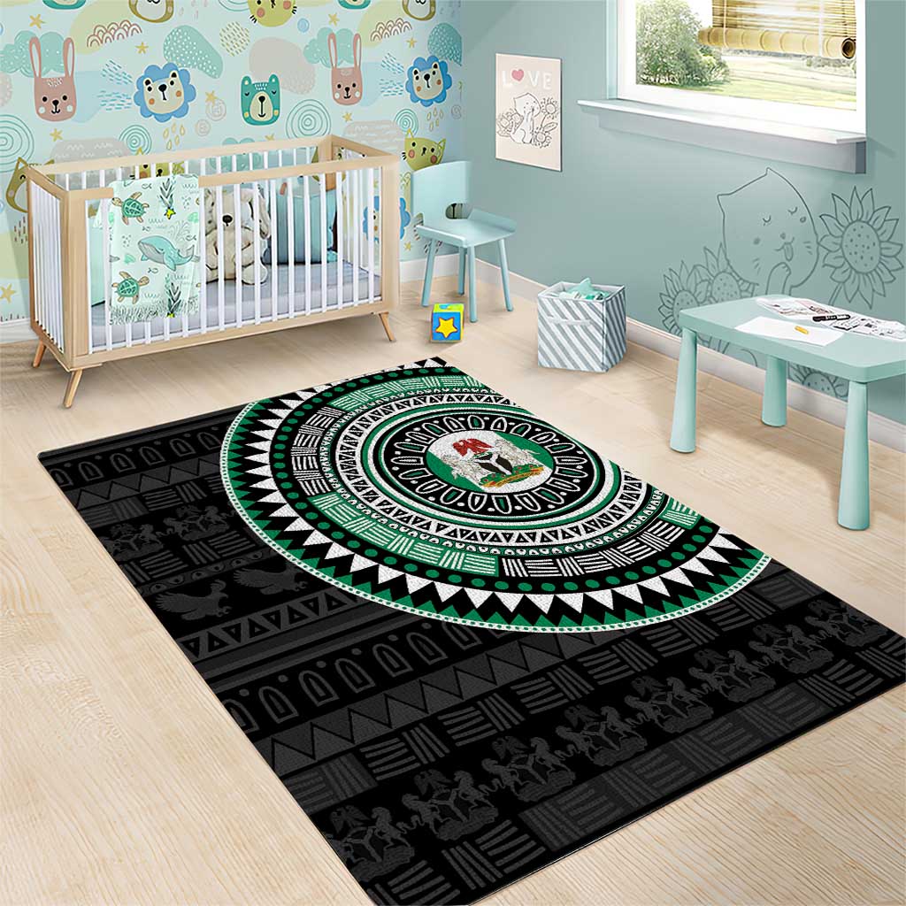 Nigeria African Tribal Pattern Area Rug Chest Arm Tattoo