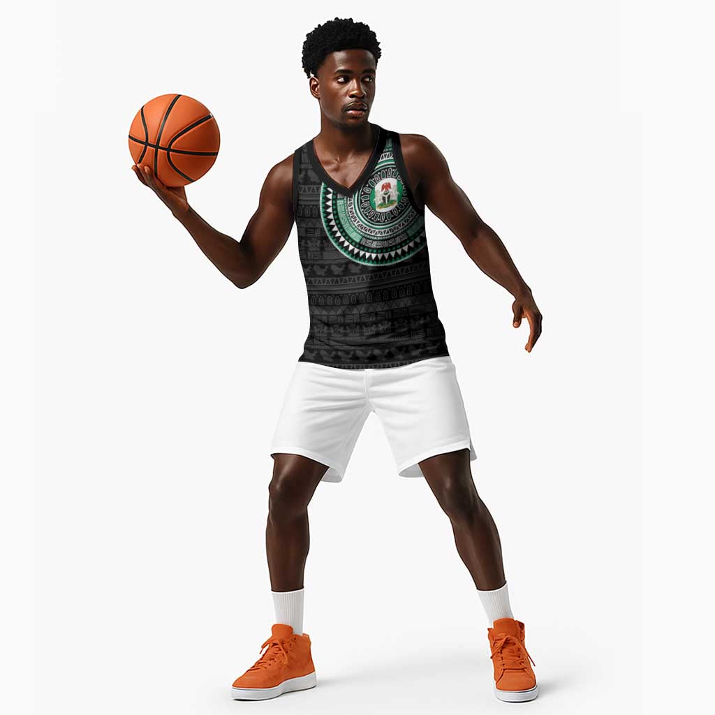 Nigeria African Tribal Pattern Basketball Jersey Chest Arm Tattoo - African Pride