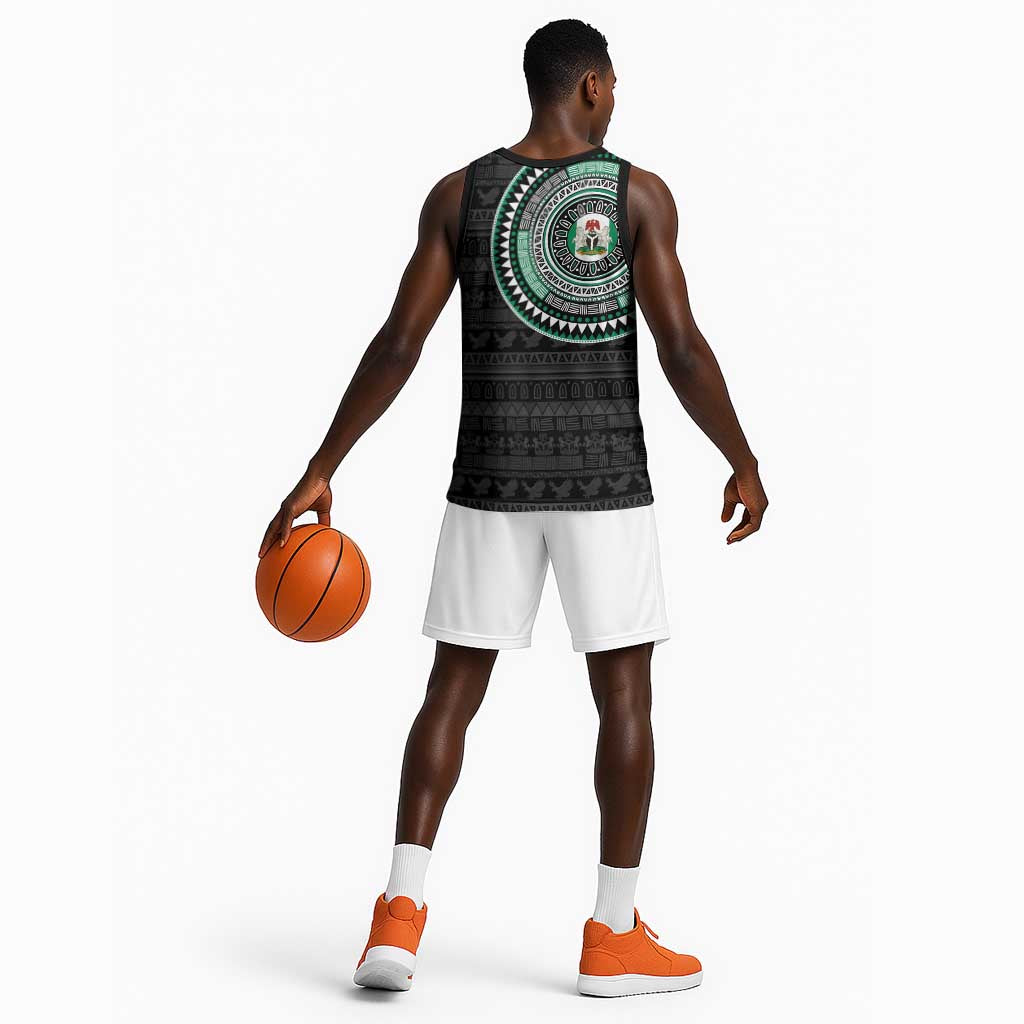 Nigeria African Tribal Pattern Basketball Jersey Chest Arm Tattoo - African Pride