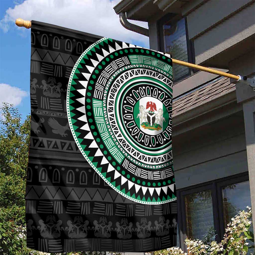 Nigeria African Tribal Pattern Garden Flag Chest Arm Tattoo