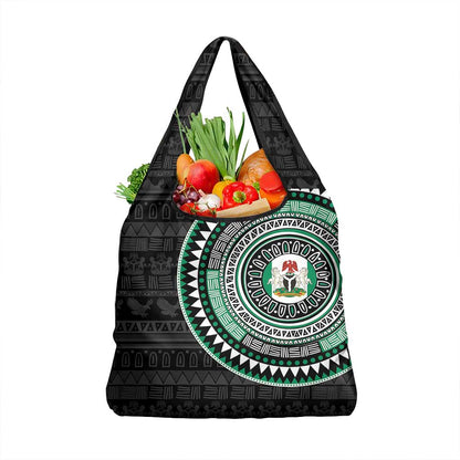 Nigeria African Tribal Pattern Grocery Bag Chest Arm Tattoo