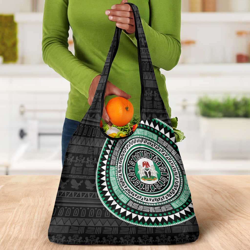 Nigeria African Tribal Pattern Grocery Bag Chest Arm Tattoo