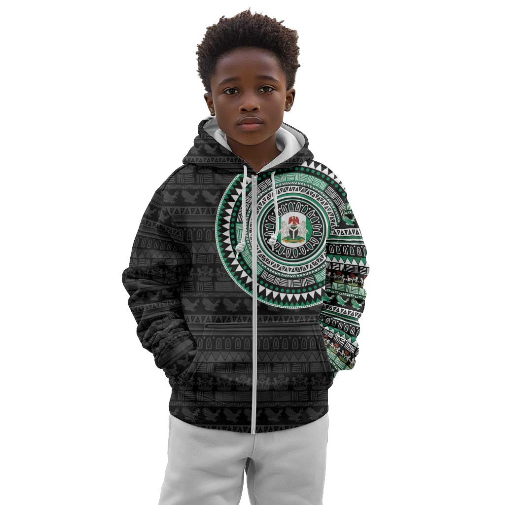 Nigeria African Tribal Pattern Kid Hoodie Chest Arm Tattoo