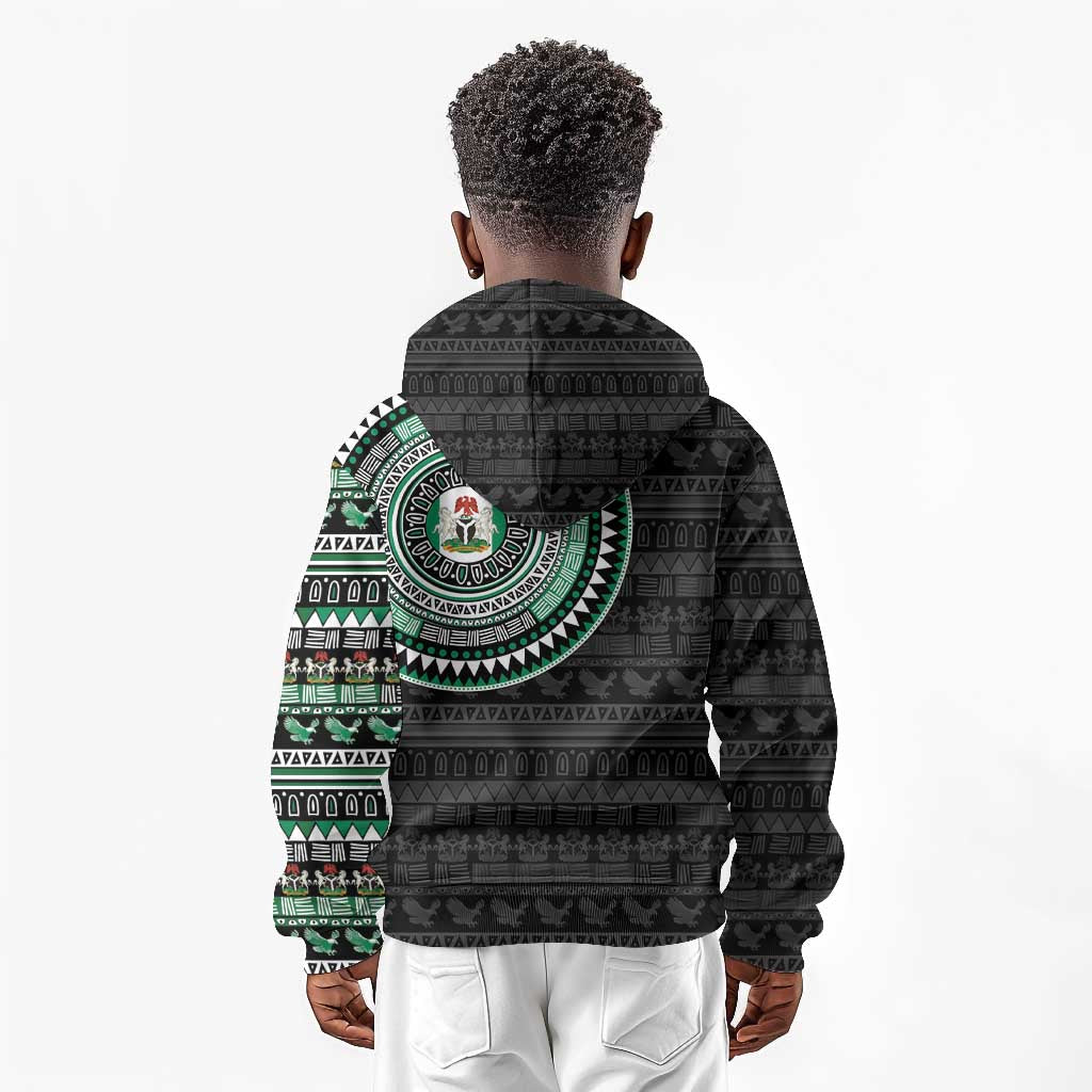 Nigeria African Tribal Pattern Kid Hoodie Chest Arm Tattoo