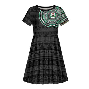 Nigeria African Tribal Pattern Kid Short Sleeve Dress Chest Arm Tattoo