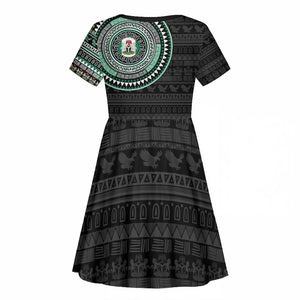 Nigeria African Tribal Pattern Kid Short Sleeve Dress Chest Arm Tattoo
