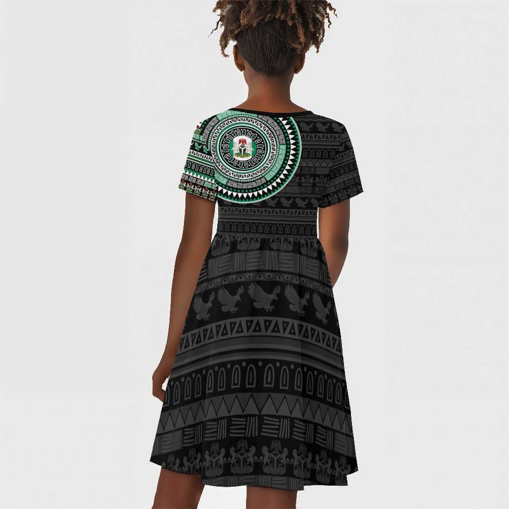 Nigeria African Tribal Pattern Kid Short Sleeve Dress Chest Arm Tattoo